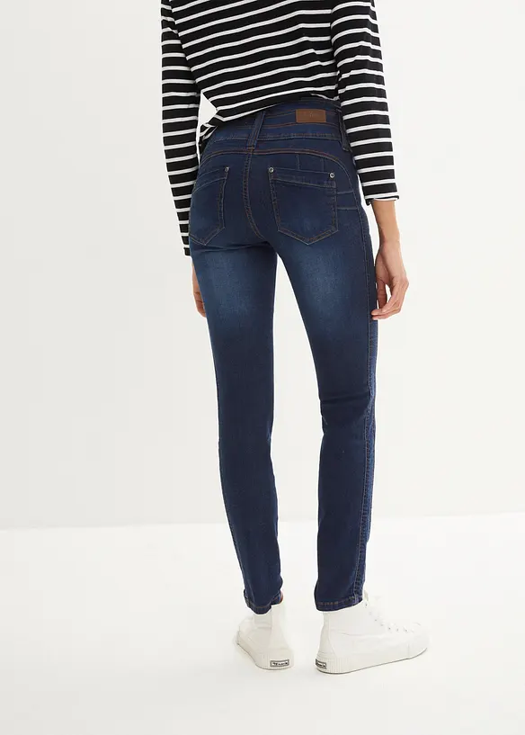 Slim-Fit-Jeans High Waist, Shaping in blau von hinten - bonprix