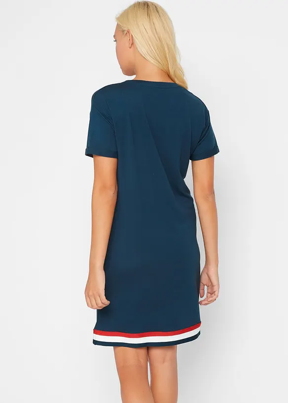 Jerseykleid aus weichem Viskose-Mix in blau von hinten (Totalaufnahme) - bonprix Jerseykleid aus weichem Viskose-Mix in blau von hinten (Totalaufnahme) - bonprix