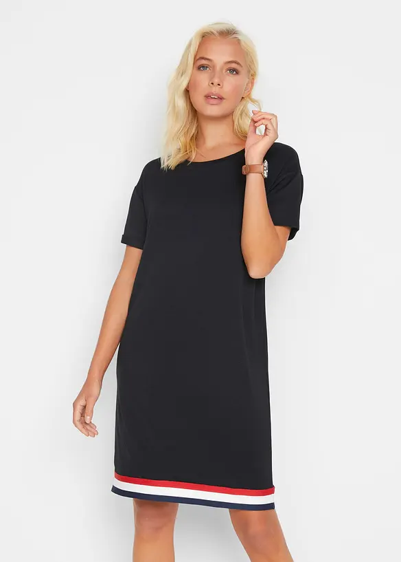 Jerseykleid aus weichem Viskose-Mix in schwarz von vorne (Totalaufnahme) - bonprix Jerseykleid aus weichem Viskose-Mix in schwarz von vorne (Totalaufnahme) - bonprix