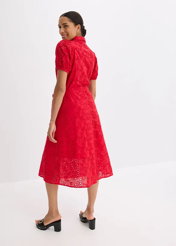 Blusenkleid aus reiner Baumwolle in rot von hinten (Totalaufnahme) - bonprix Blusenkleid aus reiner Baumwolle in rot von hinten (Totalaufnahme) - bonprix