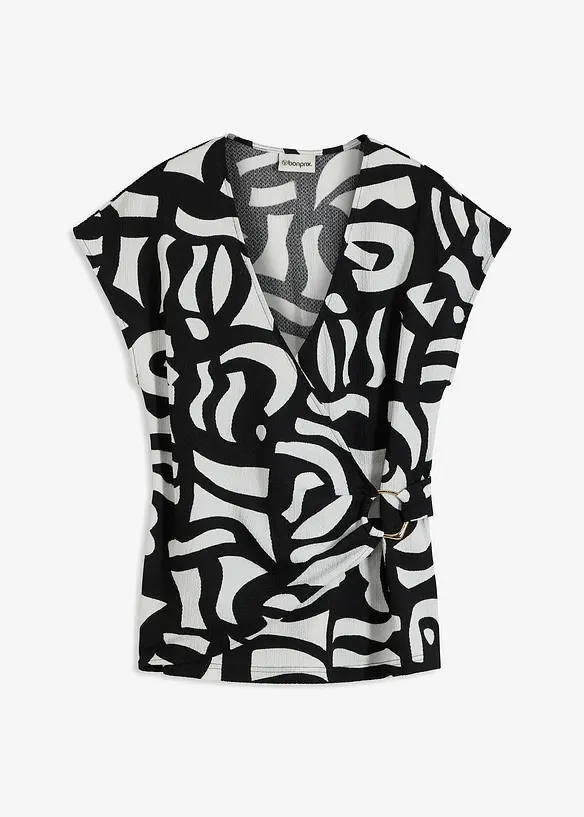 Tailliertes Shirt in schwarz von vorne - bonprix Tailliertes Shirt in schwarz von vorne - bonprix