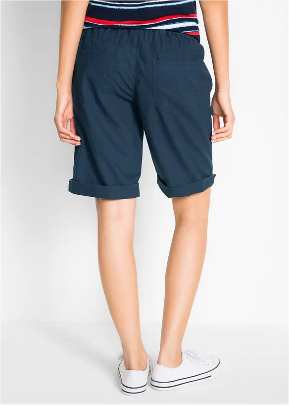 Bermuda aus Leinen-Mix in blau von hinten - bonprix Bermuda aus Leinen-Mix in blau von hinten - bonprix