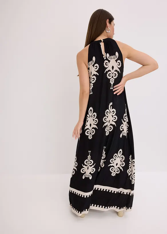 Jerseykleid aus softem Viskose-Mix in schwarz von hinten (Totalaufnahme) - bonprix