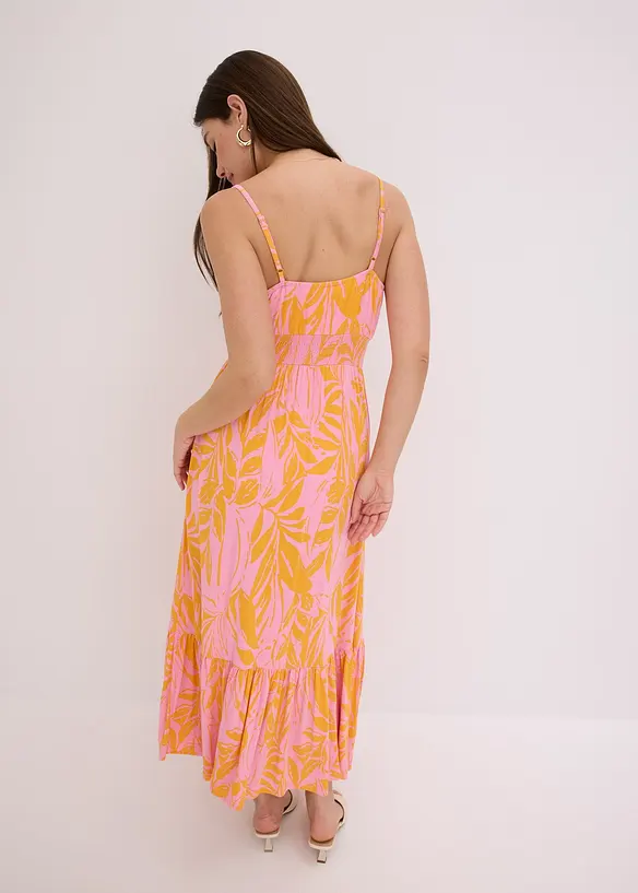 Trägerkleid aus softem Viskose-Mix in orange von hinten (Totalaufnahme) - bonprix Trägerkleid aus softem Viskose-Mix in orange von hinten (Totalaufnahme) - bonprix