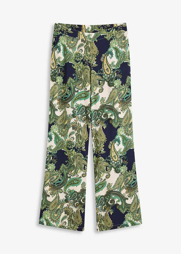 bedruckte Hose aus fließender Viskose in blau von vorne - bonprix bedruckte Hose aus fließender Viskose in blau von vorne - bonprix
