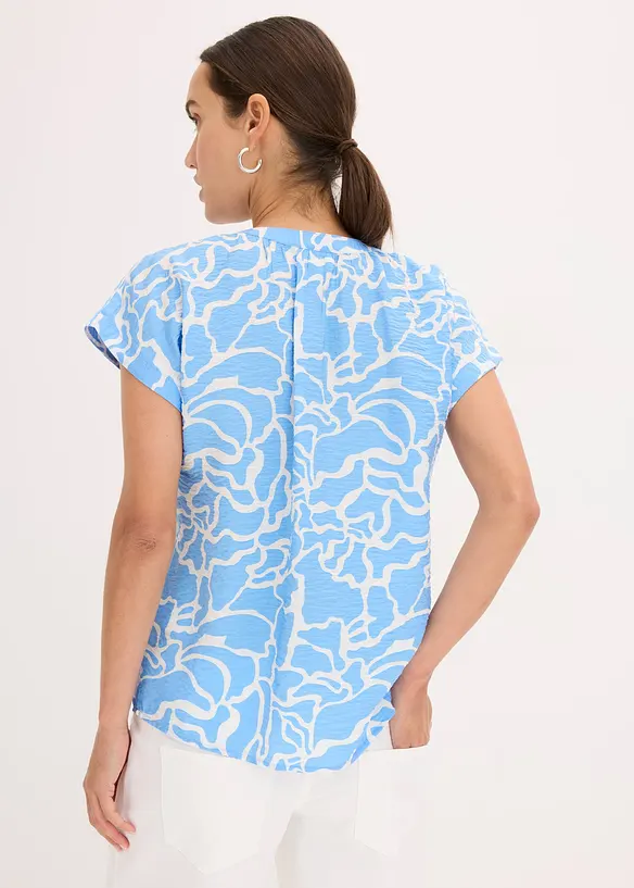 bedruckte Tunikabluse in blau von hinten (im Anschnitt) - bonprix