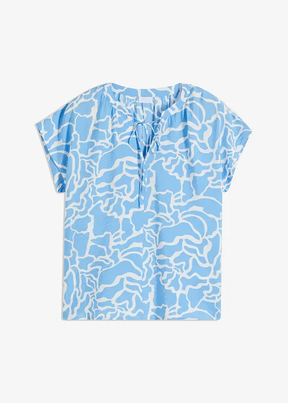 bedruckte Tunikabluse in blau von vorne - bonprix