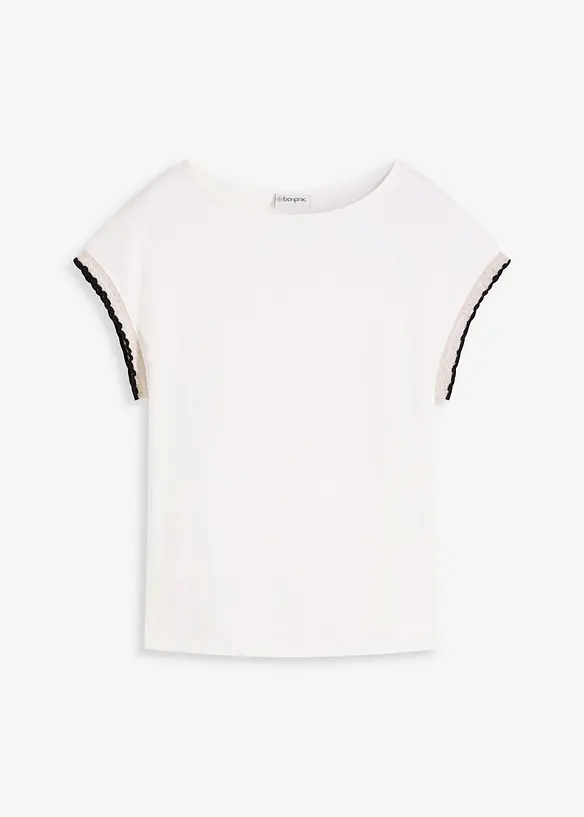 Shirt aus reiner Baumwolle in weiß von vorne - bonprix Shirt aus reiner Baumwolle in weiß von vorne - bonprix