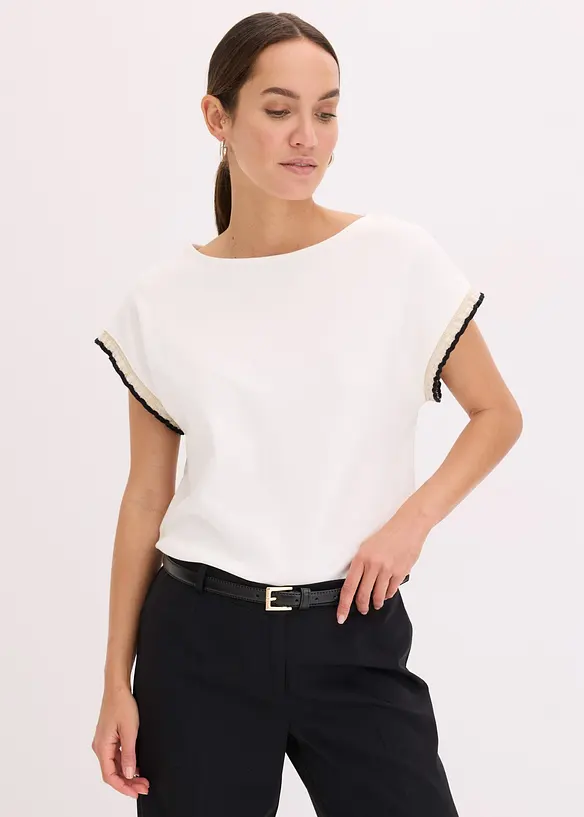 Shirt aus reiner Baumwolle in weiß von vorne (im Anschnitt) - bonprix Shirt aus reiner Baumwolle in weiß von vorne (im Anschnitt) - bonprix