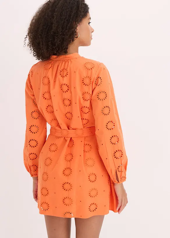 Blusenkleid aus reiner Bio-Baumwolle in orange von hinten (Totalaufnahme) - bonprix Blusenkleid aus reiner Bio-Baumwolle in orange von hinten (Totalaufnahme) - bonprix
