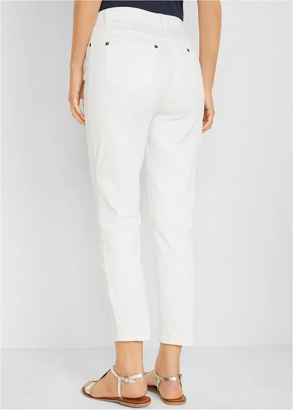 7/8-Hose aus elatischem Baumwoll-Mix in weiß von hinten - bonprix