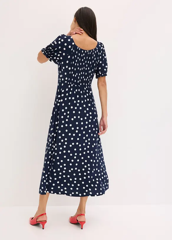 Midikleid aus Viskose-Mix in blau von hinten (Totalaufnahme) - bonprix Midikleid aus Viskose-Mix in blau von hinten (Totalaufnahme) - bonprix