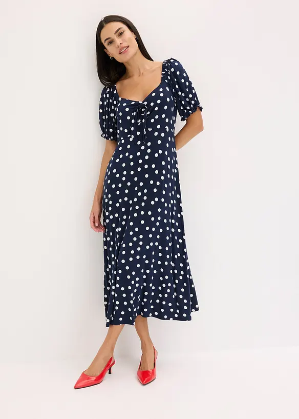 Midikleid aus Viskose-Mix in blau von vorne (Totalaufnahme) - bonprix Midikleid aus Viskose-Mix in blau von vorne (Totalaufnahme) - bonprix