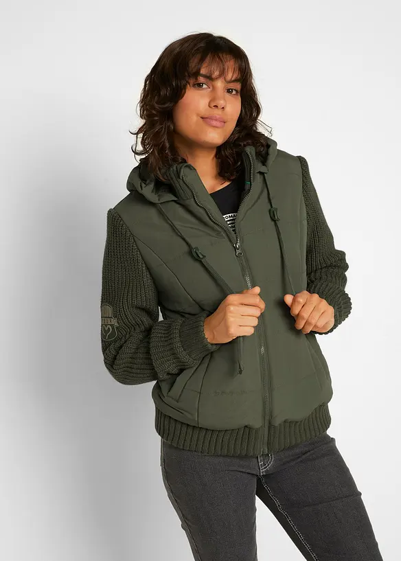 Übergangsjacke in grün von vorne (im Anschnitt) - bonprix