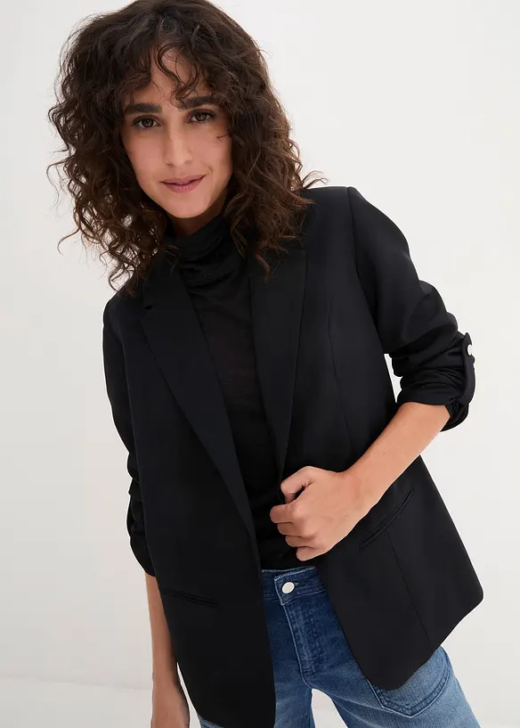 Oversize Blazer in schwarz von vorne (im Anschnitt) - bonprix Oversize Blazer in schwarz von vorne (im Anschnitt) - bonprix