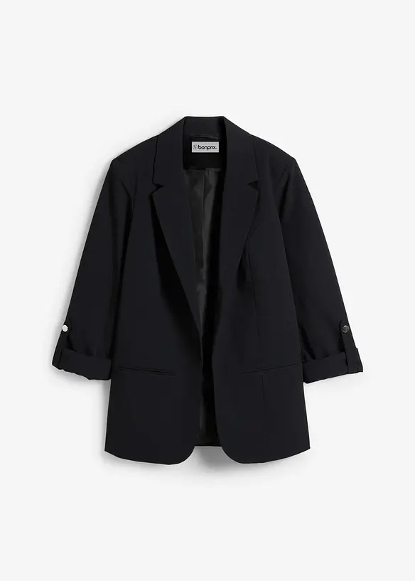 Oversize Blazer in schwarz von vorne - bonprix Oversize Blazer in schwarz von vorne - bonprix