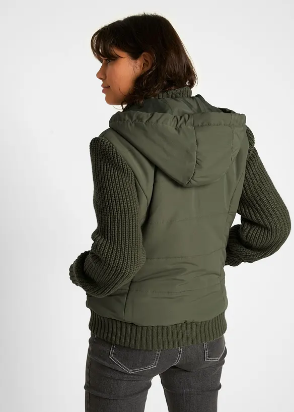Übergangsjacke in grün von hinten (im Anschnitt) - bonprix
