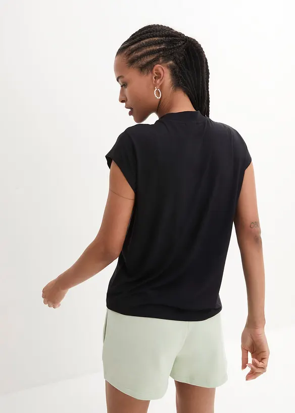 T-Shirt aus softer Viskose in schwarz von hinten (im Anschnitt) - bonprix