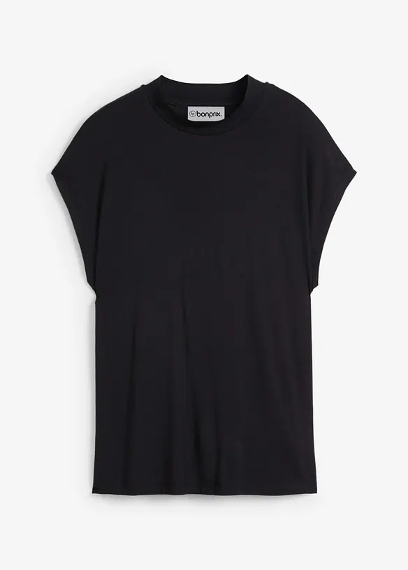 T-Shirt aus softer Viskose in schwarz von vorne - bonprix