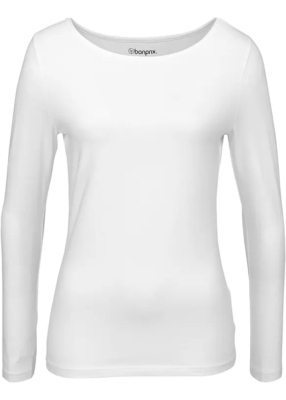 Langarmshirt in weiß von vorne - bonprix Langarmshirt in weiß von vorne - bonprix