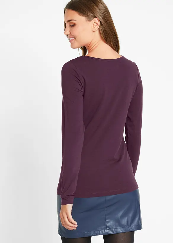 Langarmshirt in lila von hinten (im Anschnitt) - bonprix Langarmshirt in lila von hinten (im Anschnitt) - bonprix