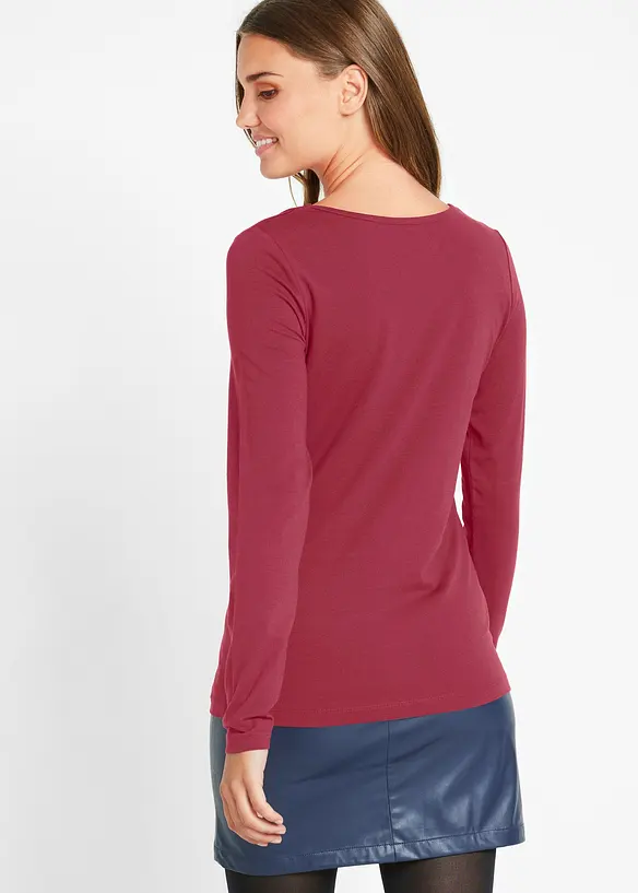 Langarmshirt in rot von hinten (im Anschnitt) - bonprix
