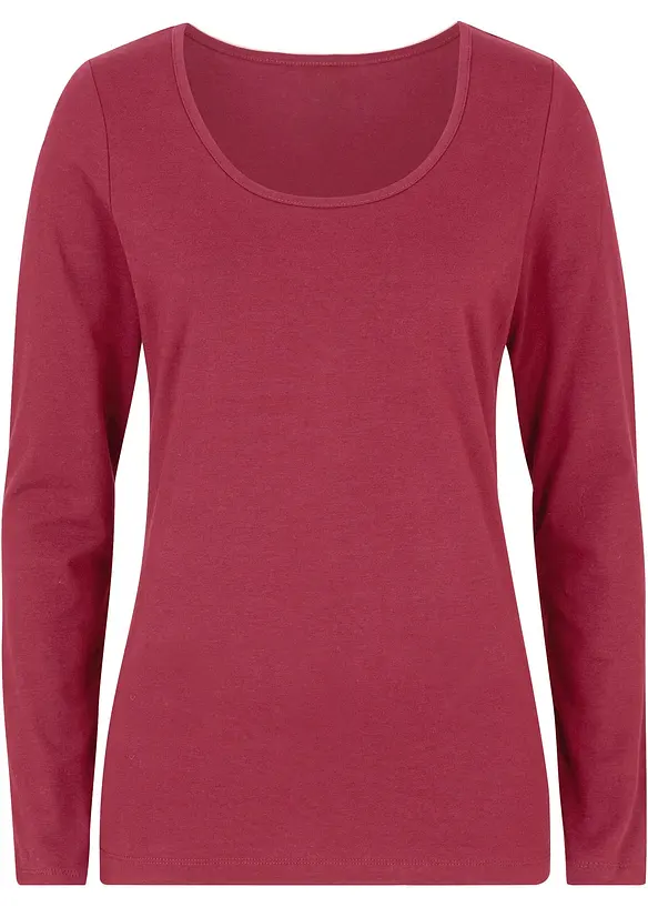 Langarmshirt in rot von vorne - bonprix