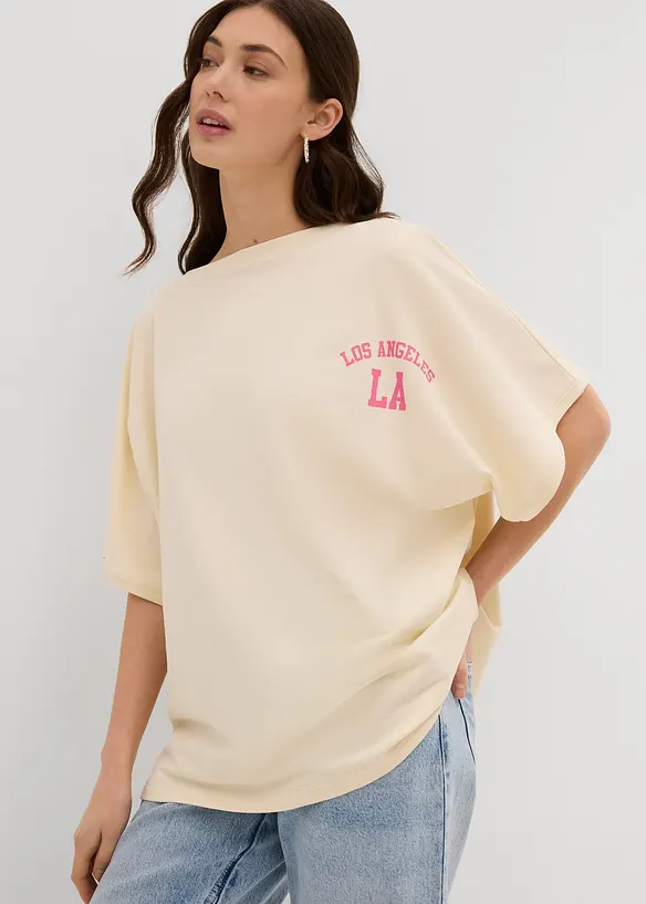Oversize-Shirt in weiß von vorne (im Anschnitt) - bonprix Oversize-Shirt in weiß von vorne (im Anschnitt) - bonprix