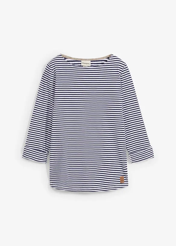 Langarmshirt aus reiner Baumwolle in blau von vorne - bonprix Langarmshirt aus reiner Baumwolle in blau von vorne - bonprix