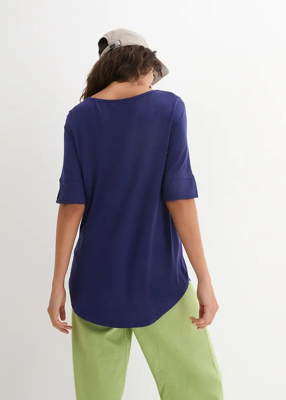 Long-Shirt aus softer Viskose in blau von hinten (im Anschnitt) - bonprix Long-Shirt aus softer Viskose in blau von hinten (im Anschnitt) - bonprix