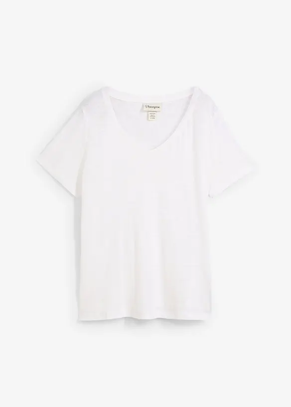 T-Shirt aus reinem Leinen in weiß von vorne - bonprix T-Shirt aus reinem Leinen in weiß von vorne - bonprix