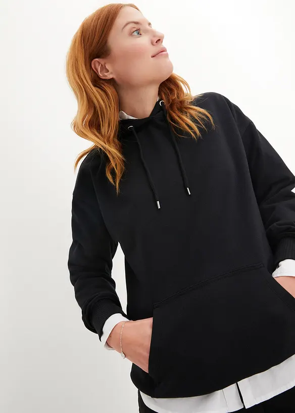 Oversize Hoodie in schwarz von vorne (im Anschnitt) - bonprix Oversize Hoodie in schwarz von vorne (im Anschnitt) - bonprix