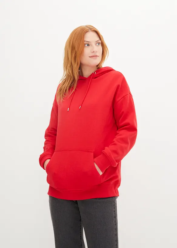 Oversize Hoodie in rot von vorne (im Anschnitt) - bonprix Oversize Hoodie in rot von vorne (im Anschnitt) - bonprix