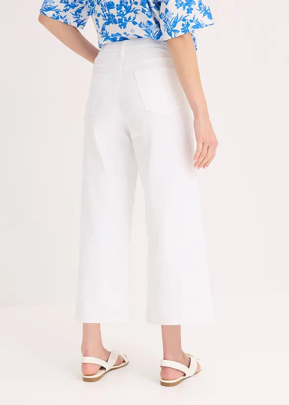 Culotte aus elastischem Baumwoll-Mix in weiß von hinten - bonprix Culotte aus elastischem Baumwoll-Mix in weiß von hinten - bonprix