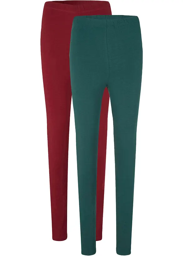 Leggings (2er Pack) in rot von vorne - bonprix