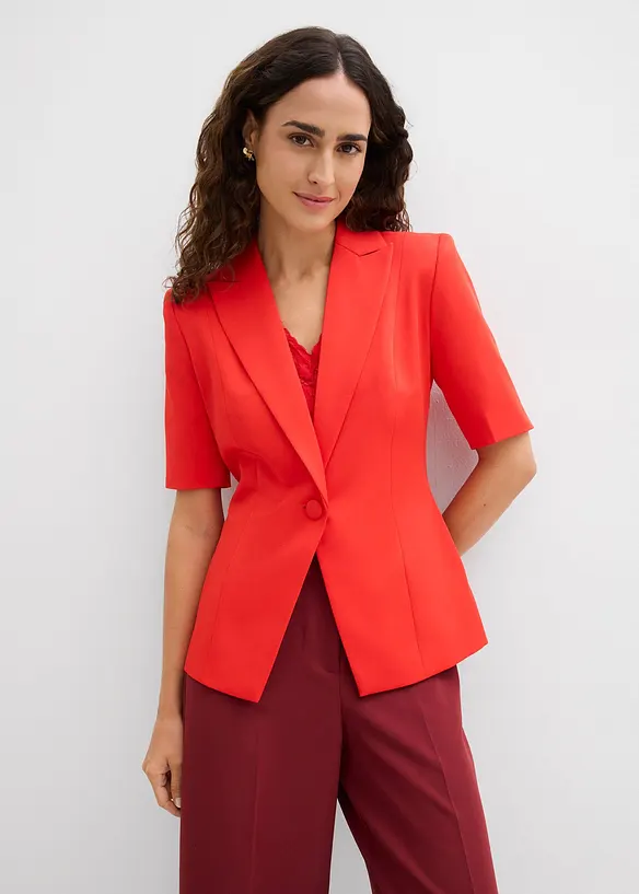Blazer mit Sandhourglass-Passform in rot von vorne (im Anschnitt) - bonprix