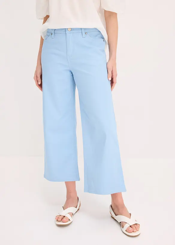 Culotte aus elastischem Baumwoll-Mix in blau von vorne - bonprix Culotte aus elastischem Baumwoll-Mix in blau von vorne - bonprix