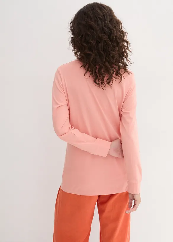 Longshirt mit Rundhalsausschnitt, Langarm (5er Pack) in grün von hinten (im Anschnitt) - bonprix