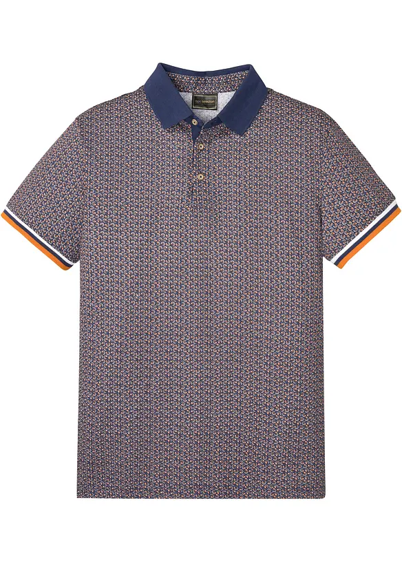 Poloshirt aus reiner Bio-Baumwolle in blau von vorne - bonprix