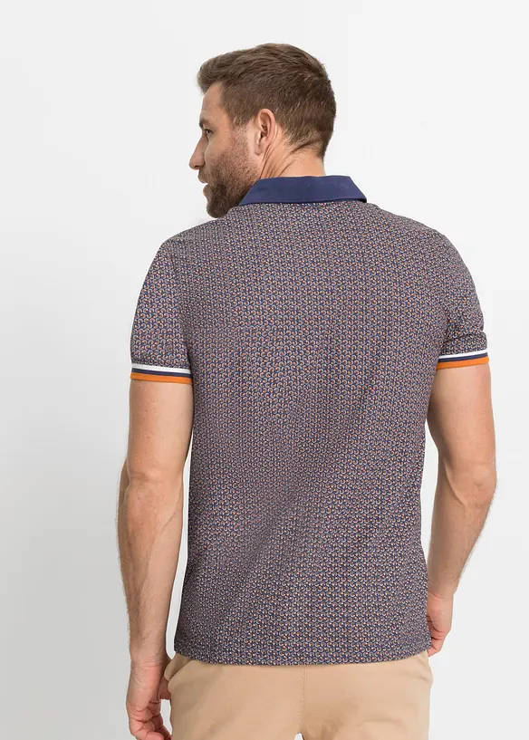 Poloshirt aus reiner Bio-Baumwolle in blau von hinten (im Anschnitt) - bonprix