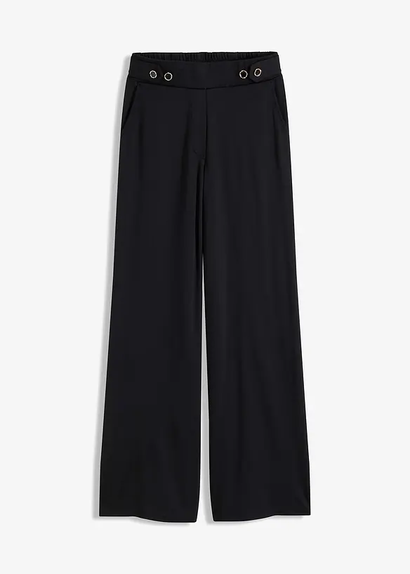Jersey-Hose aus Punto di Roma in schwarz von vorne - bonprix Jersey-Hose aus Punto di Roma in schwarz von vorne - bonprix