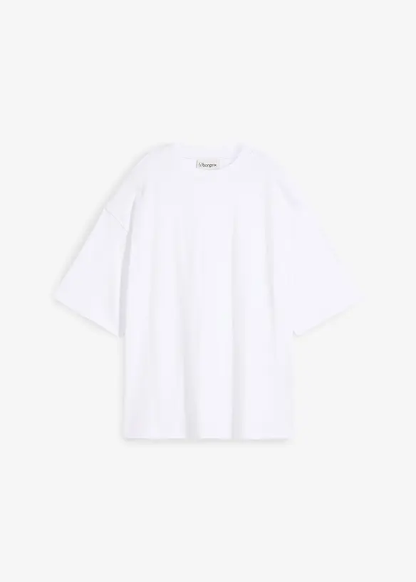 Oversize-Shirt aus reiner schwerer Bio-Baumwolle in weiß von vorne - bonprix Oversize-Shirt aus reiner schwerer Bio-Baumwolle in weiß von vorne - bonprix