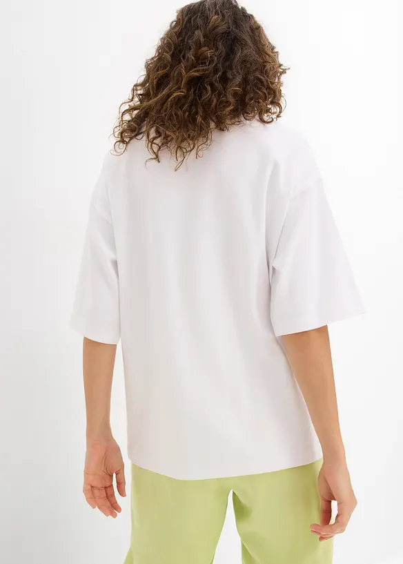 Oversize-Shirt aus reiner schwerer Bio-Baumwolle in weiß von hinten (im Anschnitt) - bonprix Oversize-Shirt aus reiner schwerer Bio-Baumwolle in weiß von hinten (im Anschnitt) - bonprix