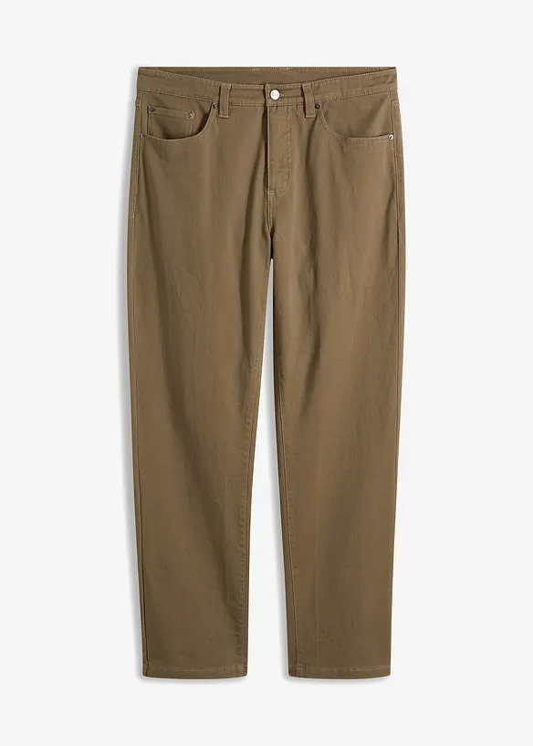 Classic Fit Stretch-Hose, Straight in braun von vorne - bonprix