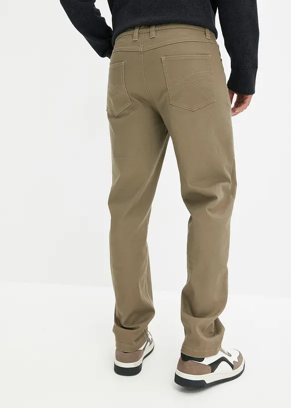 Classic Fit Stretch-Hose, Straight in braun von hinten - bonprix