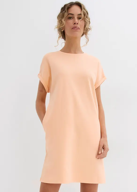 Shirtkleid aus schwerer reiner Bio-Baumwolle in orange von vorne (Totalaufnahme) - bonprix Shirtkleid aus schwerer reiner Bio-Baumwolle in orange von vorne (Totalaufnahme) - bonprix