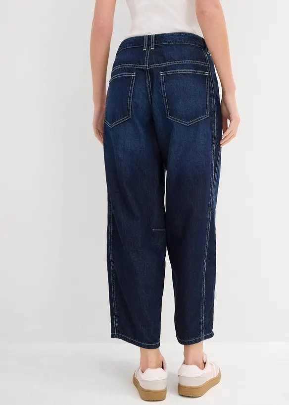 Ballon-Jeans Mid Waist in blau von hinten - bonprix