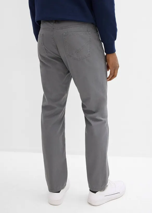 Regular Fit Twillhose aus reiner Baumwolle, Straight in grau von hinten - bonprix