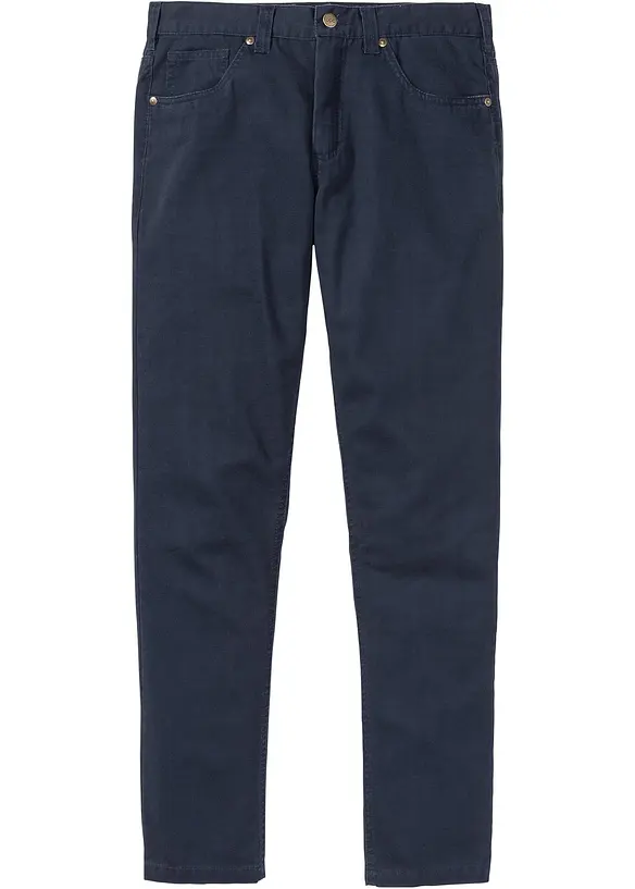 Regular Fit Twillhose aus reiner Baumwolle, Straight in blau von vorne - bonprix