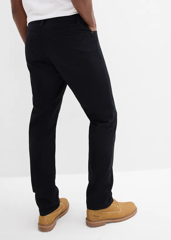 Regular Fit Twillhose aus reiner Baumwolle, Straight in schwarz von hinten - bonprix